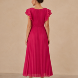 Vestido largo plisado para ocasiones especiales