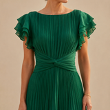 Vestido largo plisado para ocasiones especiales
