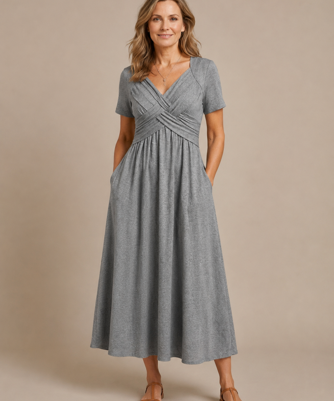 Amalia | Elegante vestido midi con silueta cruzada