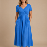 Amalia | Elegante vestido midi con silueta cruzada