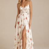 Paola | Vestido de flores romántico con escote en V