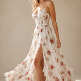 Paola | Vestido de flores romántico con escote en V