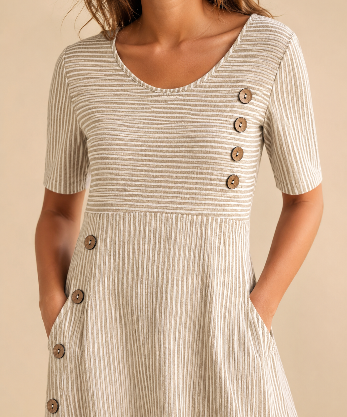 Marisol | Vestido midi fluido a rayas