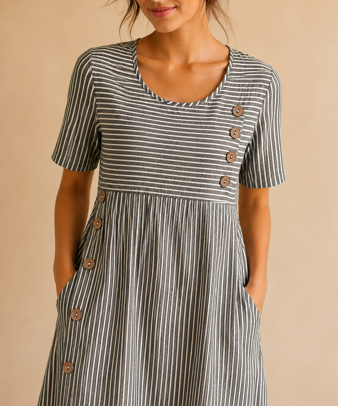 Marisol | Vestido midi fluido a rayas