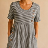 Marisol | Vestido midi fluido a rayas
