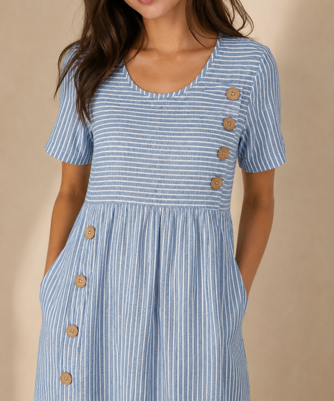 Marisol | Vestido midi fluido a rayas
