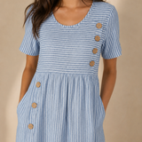 Marisol | Vestido midi fluido a rayas