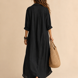Soline | Vestido maxi con botones y suave escote en V