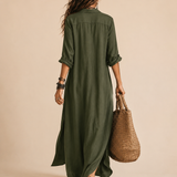 Soline | Vestido maxi con botones y suave escote en V