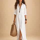 Soline | Vestido maxi con botones y suave escote en V