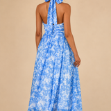 Esther | Vestido con cuello americano y estampado de acuarela