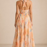 Esther | Vestido con cuello americano y estampado en acuarela