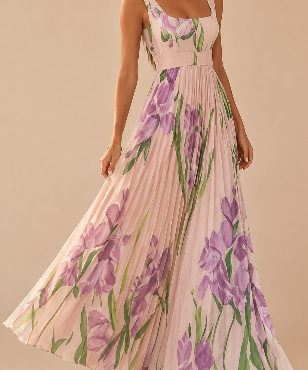 Oriah | Vestido maxi de corte A con flores