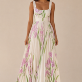 Oriah | Vestido maxi de corte A con flores