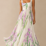 Oriah | Vestido maxi de corte A con flores