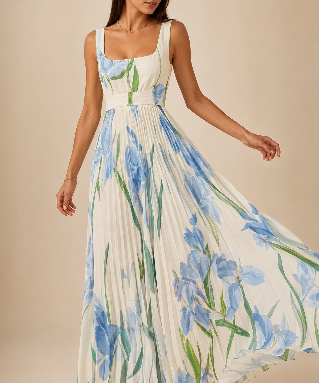 Oriah | Vestido maxi de corte A con flores