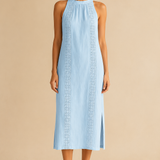 Vestido midi Liinainen con cuello chino