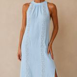 Vestido midi Liinainen con cuello chino
