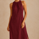 Vestido midi Liinainen con cuello chino