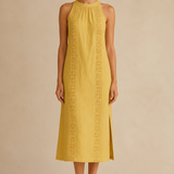 Vestido midi Liinainen con cuello chino