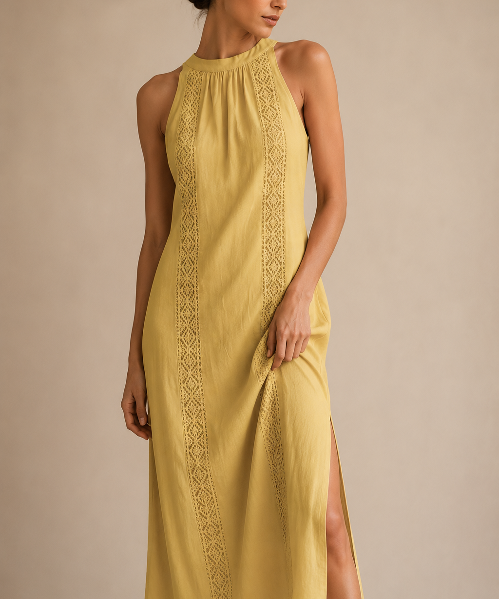 Jimena | Vestido midi con cuello mao