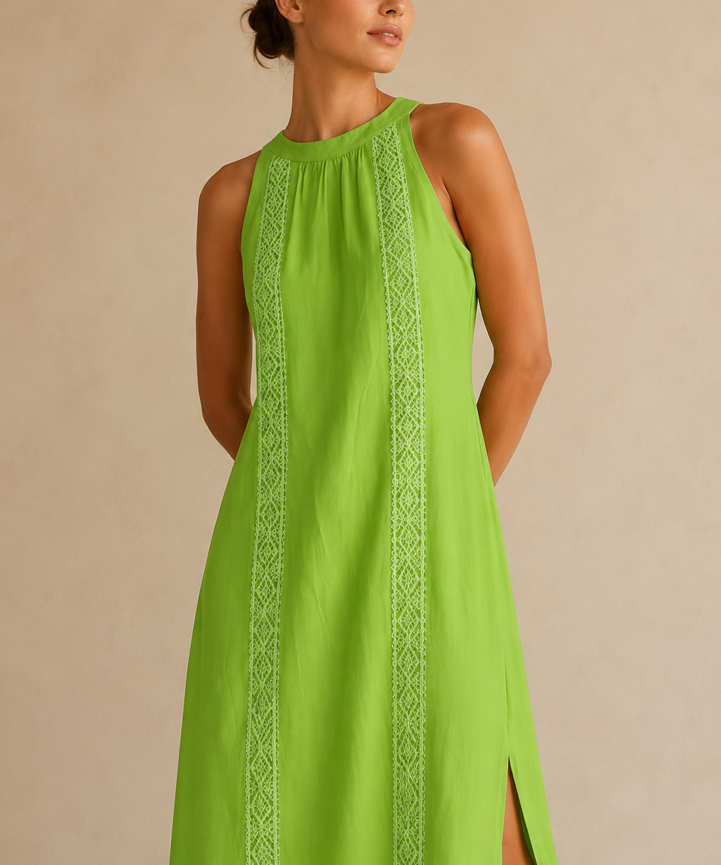 Jimena | Vestido midi con cuello mao