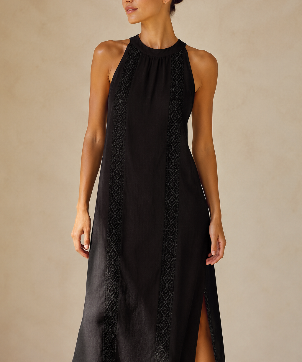 Jimena | Vestido midi con cuello mao