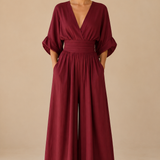 Alessia | Mono elegante con escote en V y cintura alta