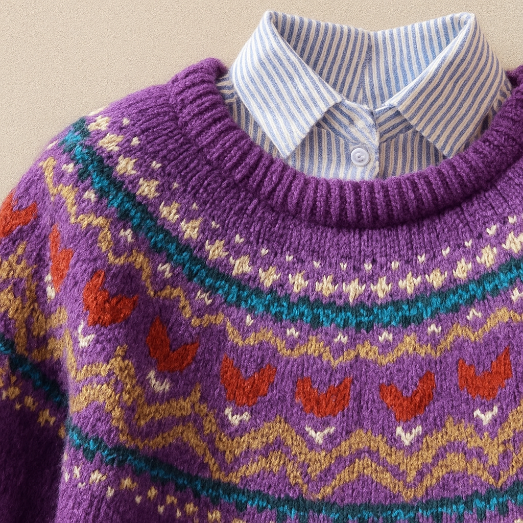 CONSUELO | Suéter Jacquard Violeta Cálido