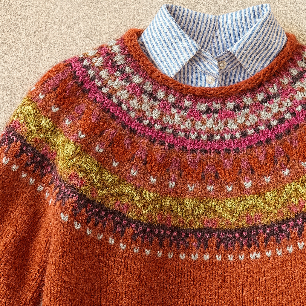 DOLORES | Suéter Jacquard Terracota