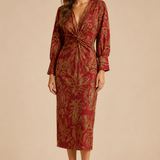 Aada | Vestido midi elegante con detalle de nudo