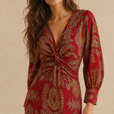 Aada | Vestido midi elegante con detalle de nudo