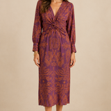 Aada | Vestido midi elegante con detalle de nudo