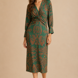 Aada | Vestido midi elegante con detalle de nudo