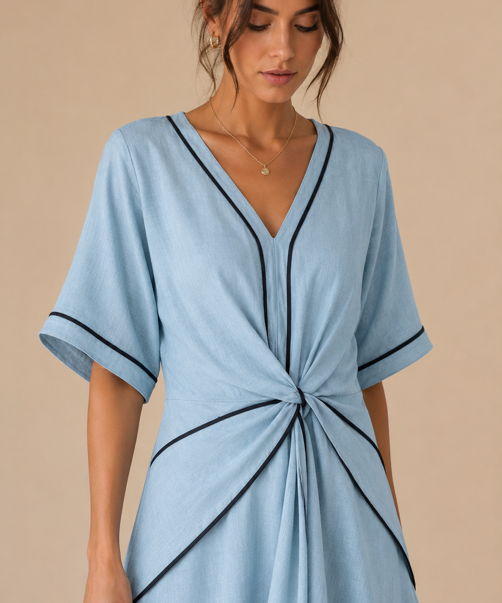 Elvi | Vestido ligero con detalle retorcido