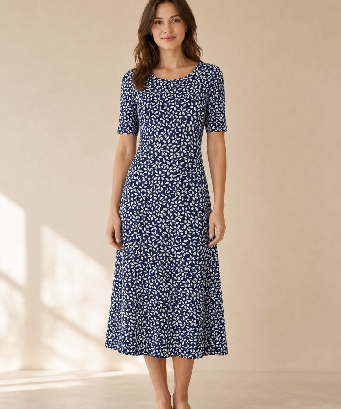 Marina | Vestido midi fluido con estampado floral