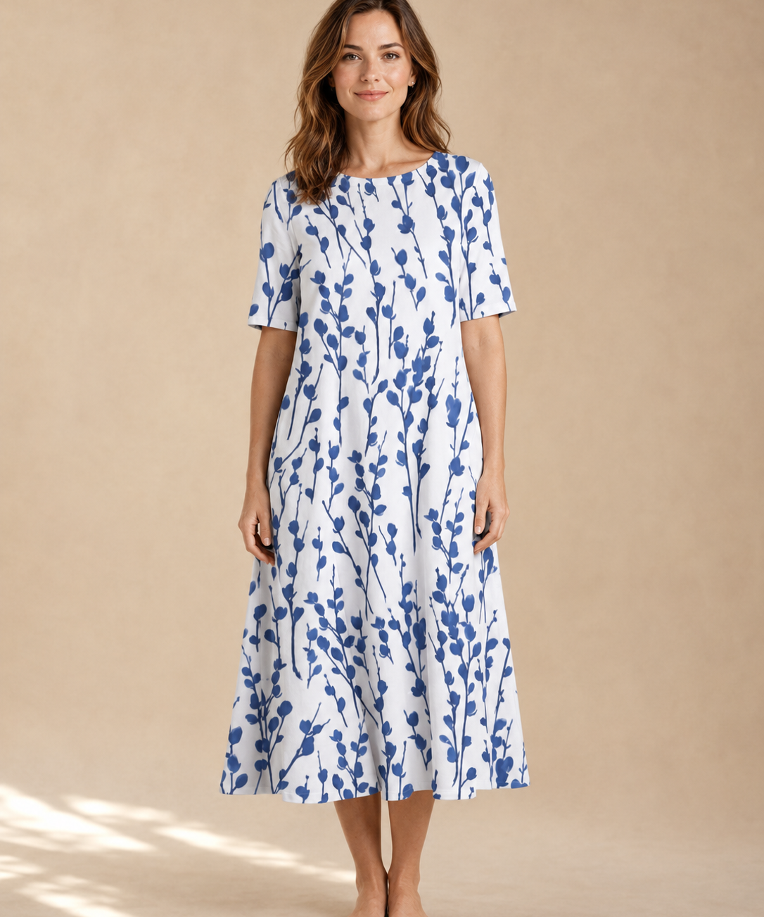 Marina | Vestido midi fluido con estampado floral