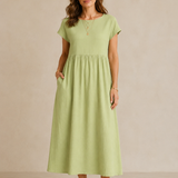 Catalina | Vestido midi fluido de algodón y seda