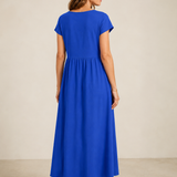 Catalina | Vestido midi fluido de algodón y seda