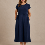 Catalina | Vestido midi fluido de algodón y seda