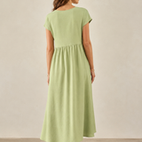 Catalina | Vestido midi fluido de algodón y seda