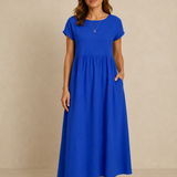 Catalina | Vestido midi fluido de algodón y seda