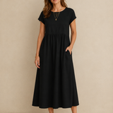 Catalina | Vestido midi fluido de algodón y seda