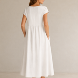 Catalina | Vestido midi fluido de algodón y seda