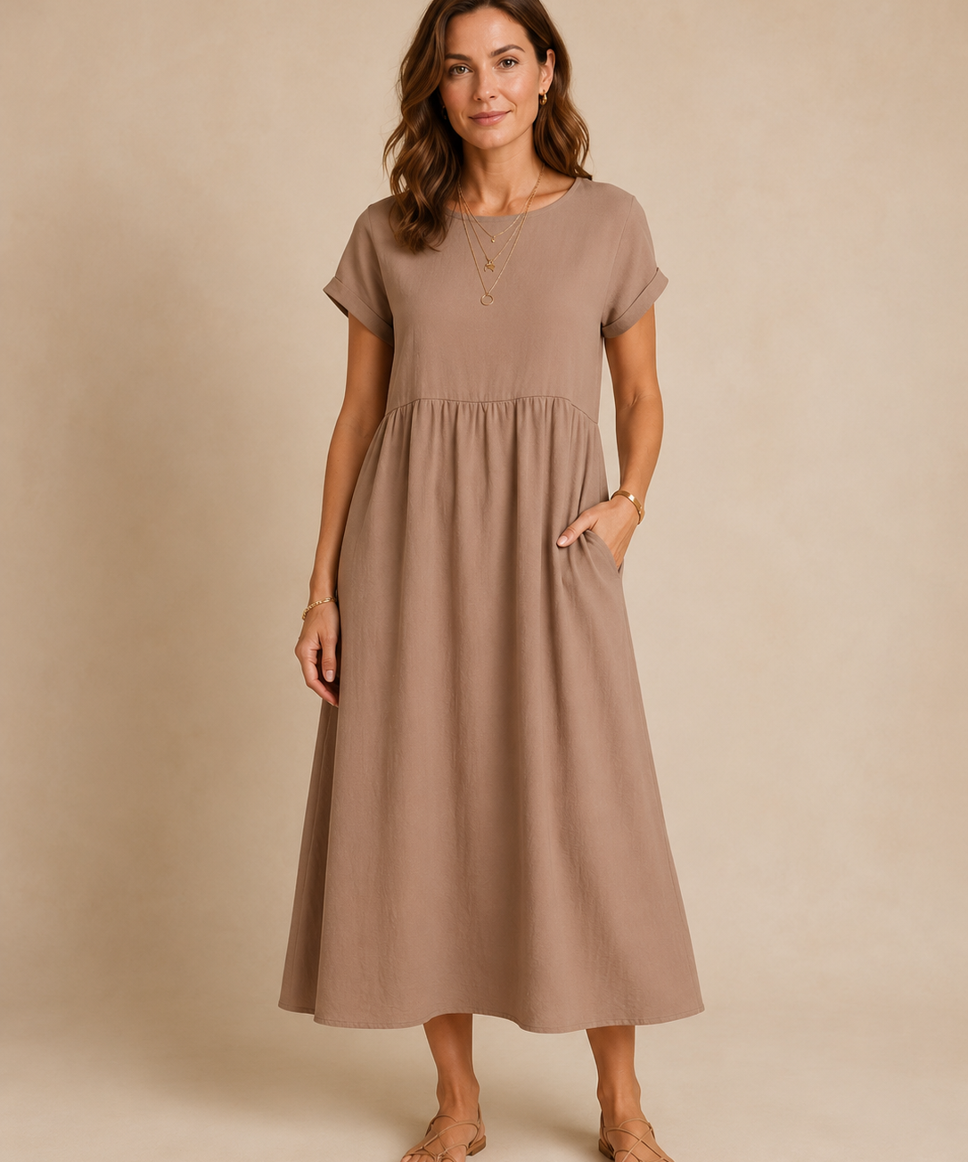 Catalina | Vestido midi fluido de algodón y seda