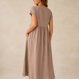 Catalina | Vestido midi fluido de algodón y seda