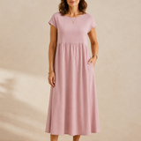 Catalina | Vestido midi fluido de algodón y seda