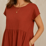 Catalina | Vestido midi fluido de algodón y seda