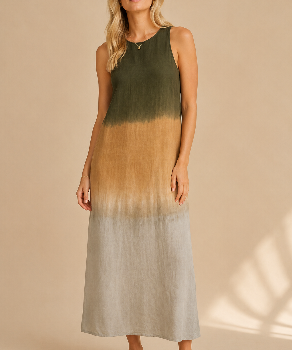 María | Vestido maxi fluido con elegante degradado