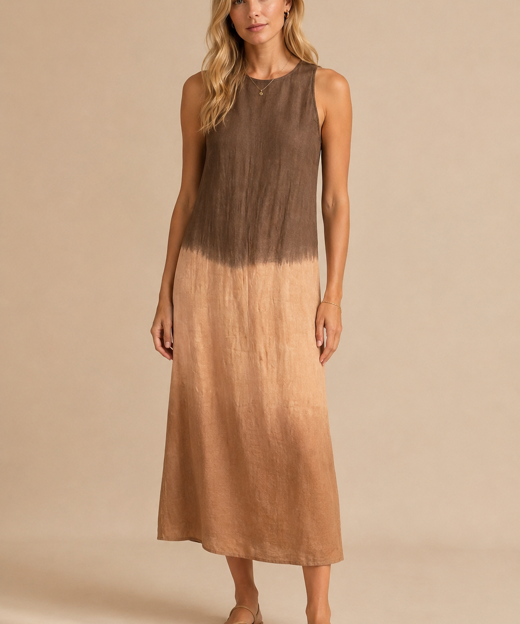 María | Vestido maxi fluido con elegante degradado
